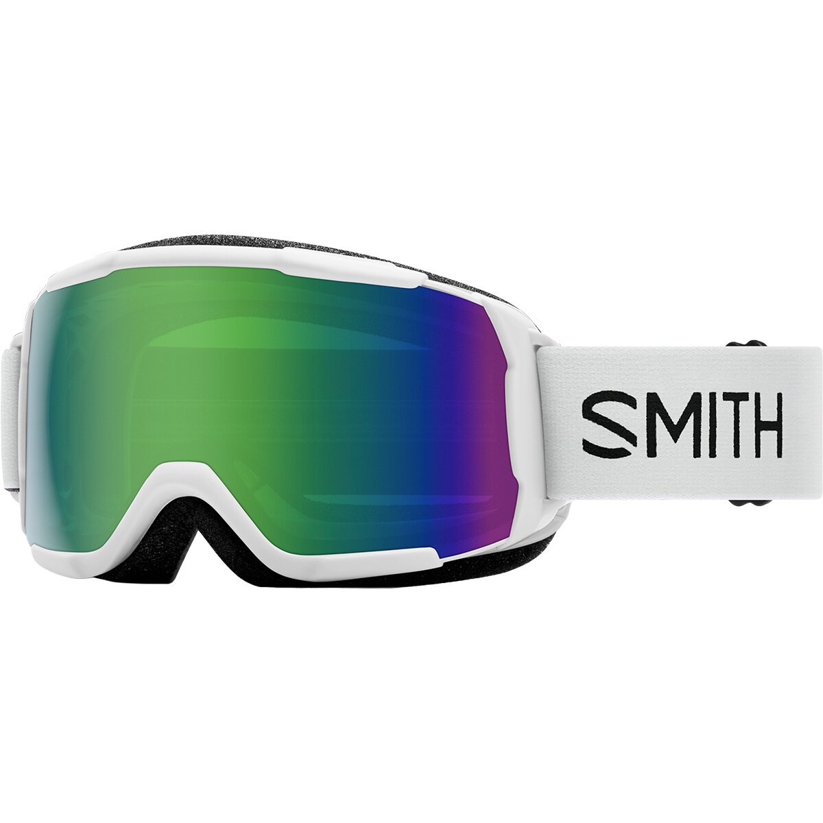 Image of Smith Grom ChromaPop Goggles - Kids' White/Green Sol-X Mirror, One Size