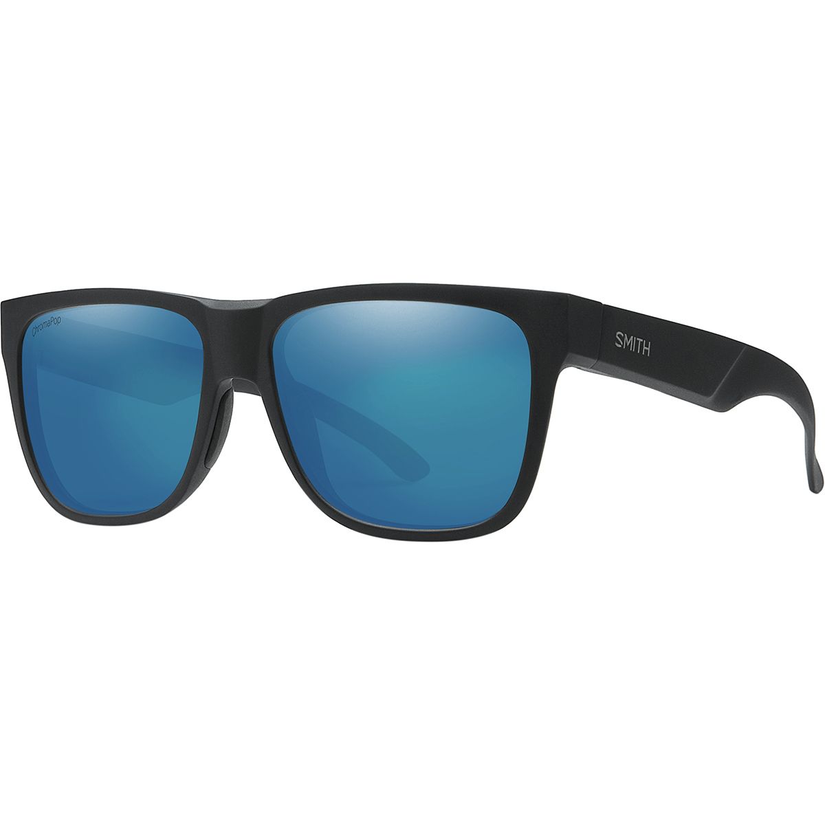 Image of Smith Lowdown 2 ChromaPop Polarized Sunglasses Matte Black Frame/Blue Mirror Polarized, One Size