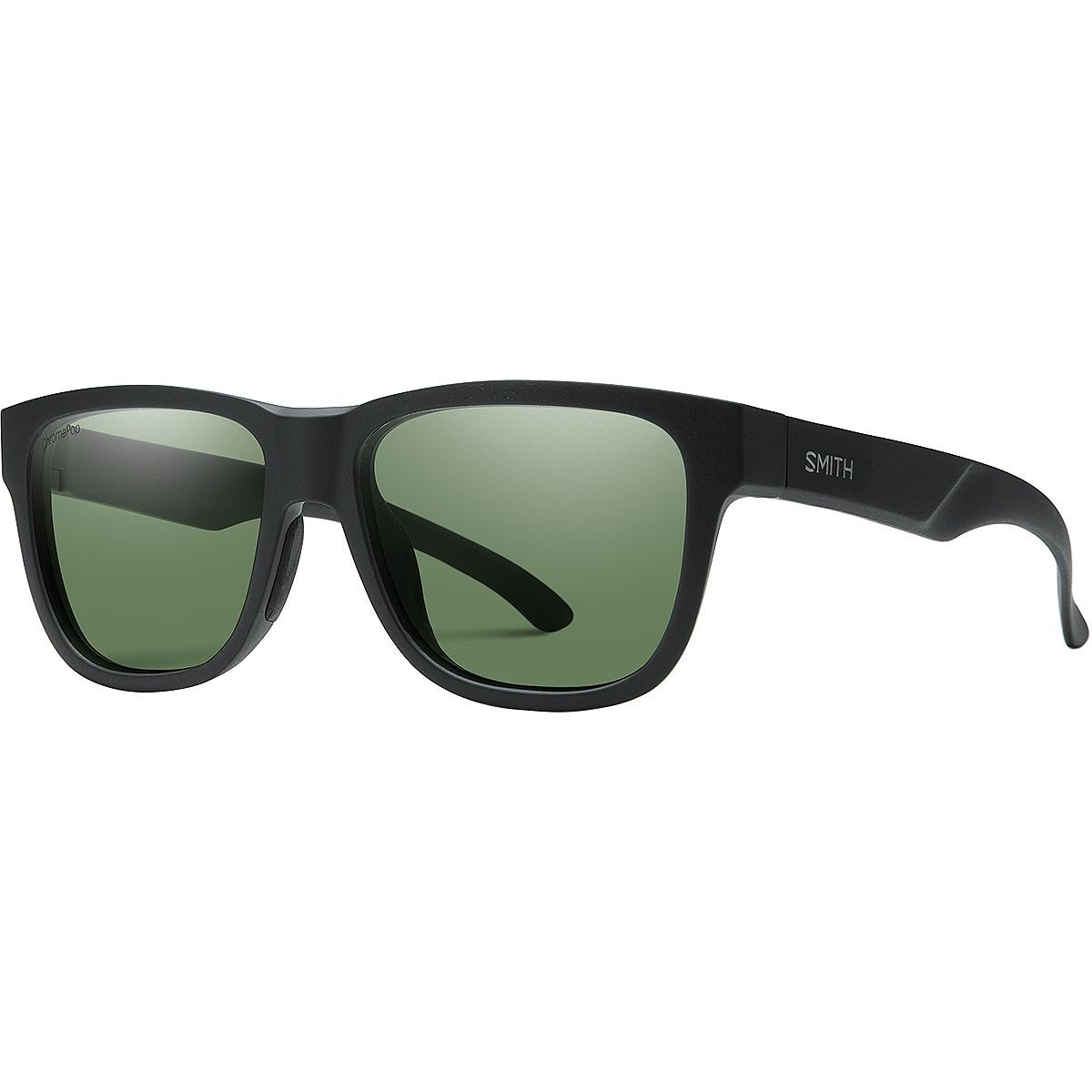 Image of Smith Lowdown Slim2 ChromaPop Polarized Sunglasses Matte Black/Polarized Gray Green, One Size