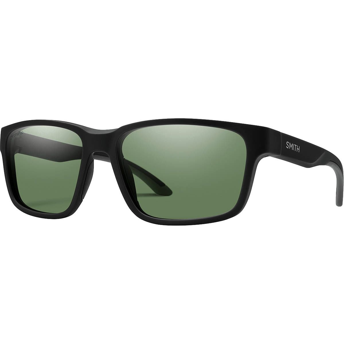 Image of Smith Basecamp ChromaPop Polarized Sunglasses Matte Black Frame/Gray Green Polarized, One Size