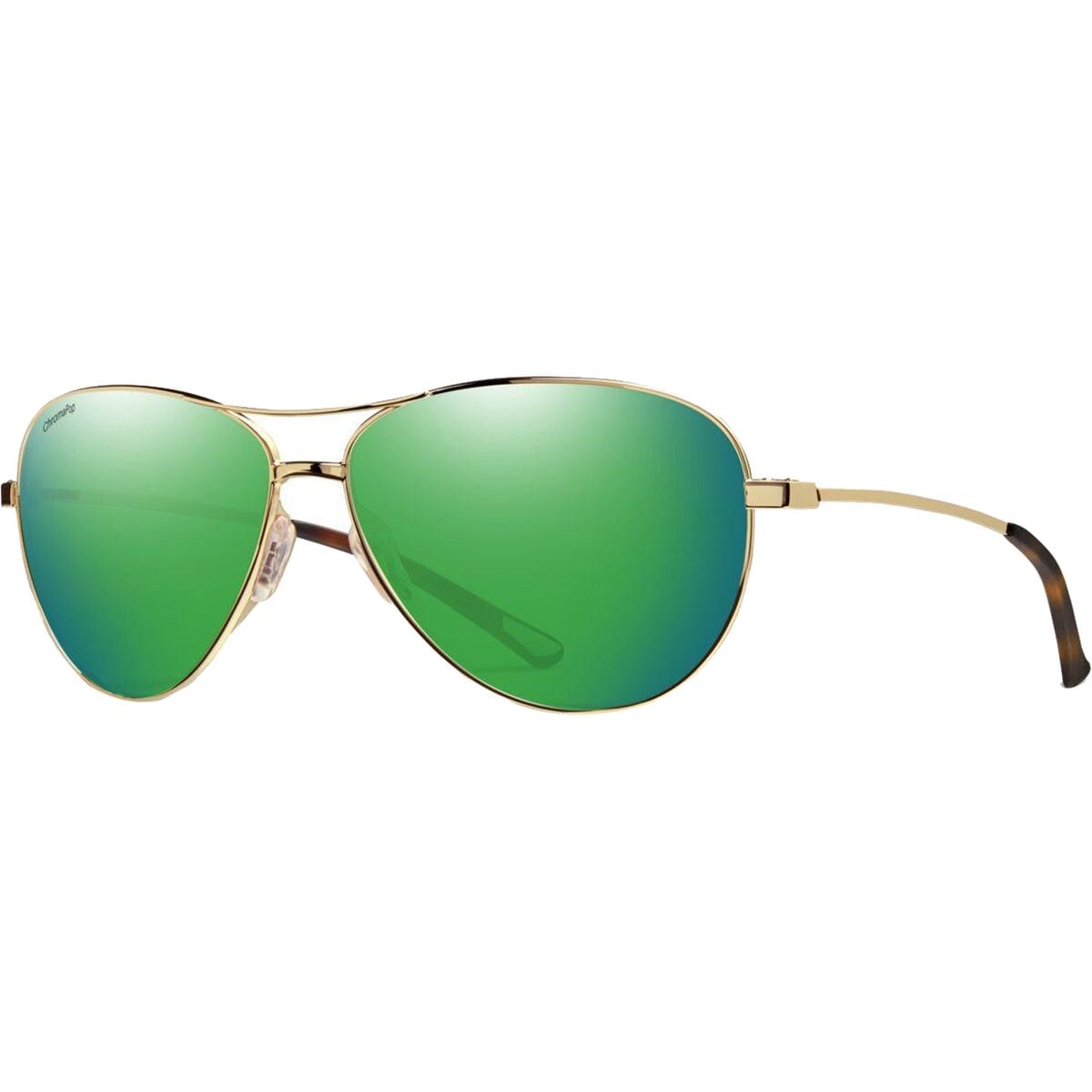 Image of Smith Langley Polarized Sunglasses Gold/ChromaPop Polarized Green Mirror, One Size