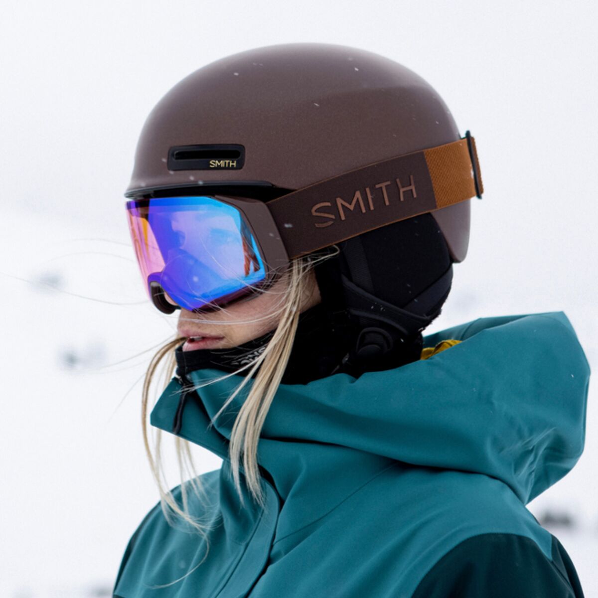 smith allure helmet stores Round Contour Fit Snow in Matte Storm, Size Small : Sports & Outdoors adjustable chin strap Smith Allure MIPS Helmet -