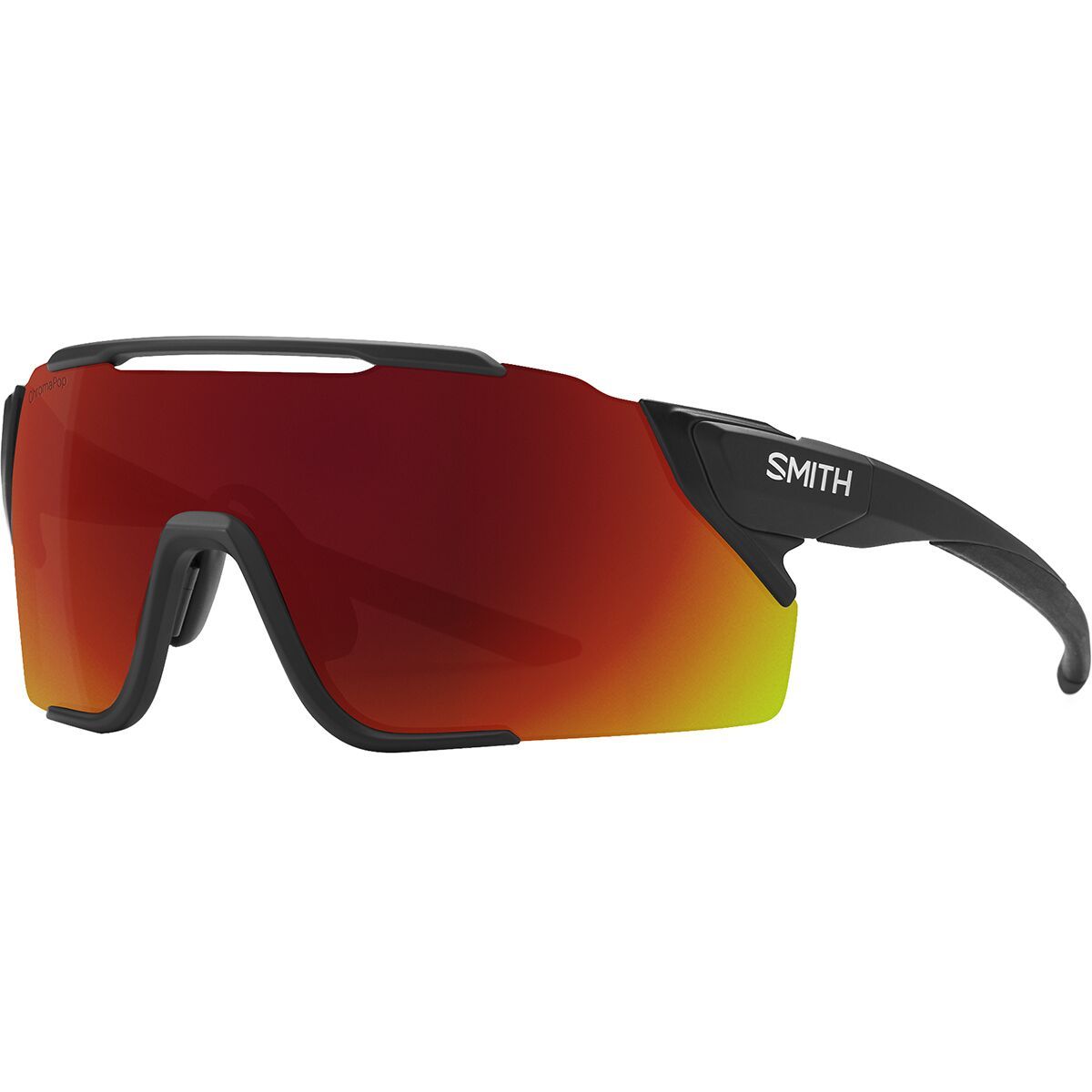 Image of Smith Attack MAG MTB ChromaPop Sunglasses Matte Black/ChromaPop Red Mirror, One Size