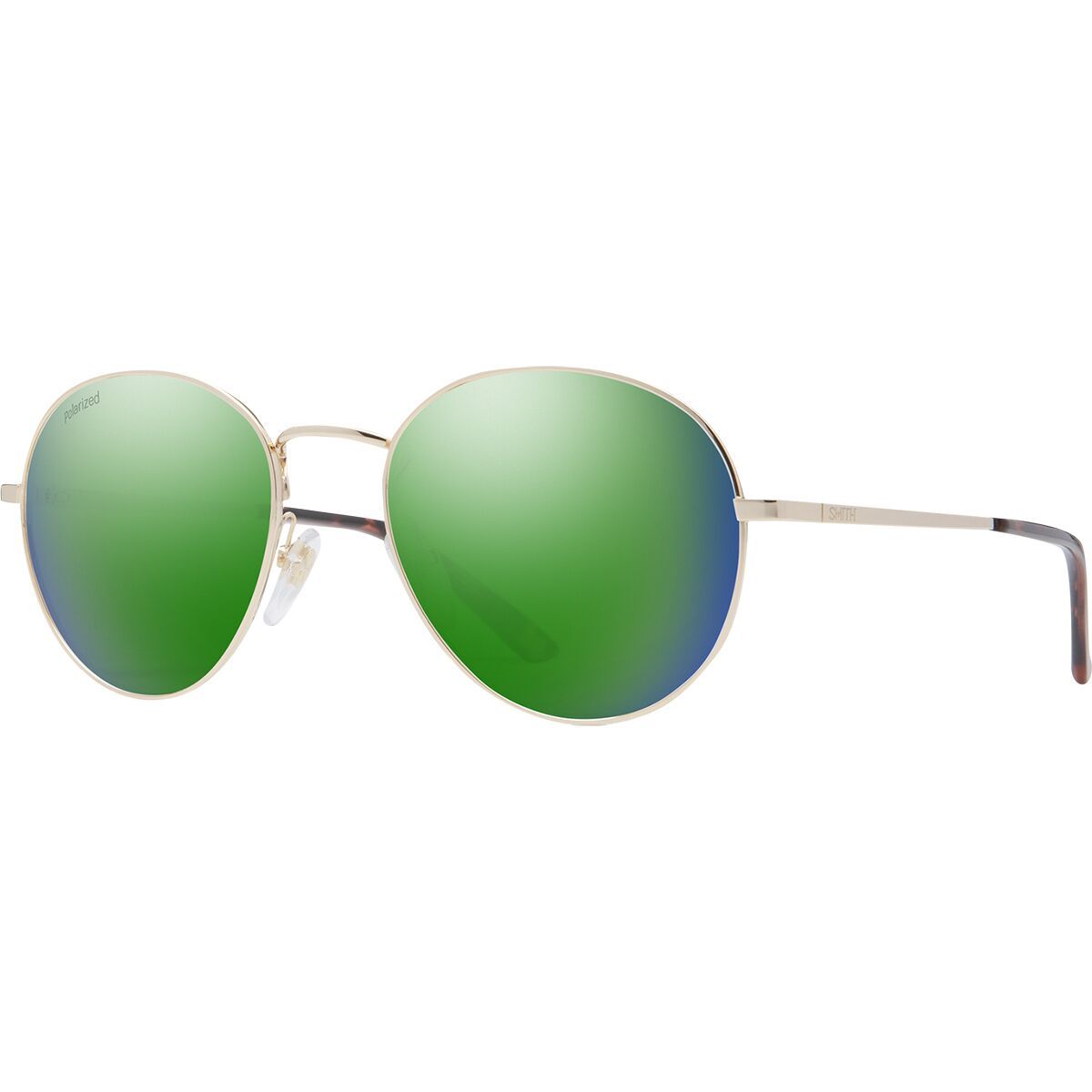 Smith Prep Polarized Sunglasses Gold/Polarized Green Mirror, One Size