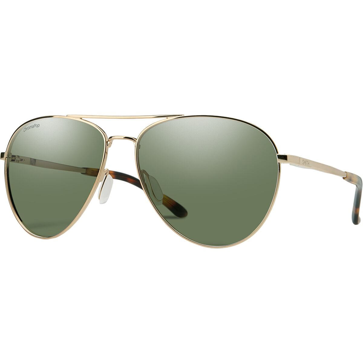 Image of Smith Layback Polarized Sunglasses Gold/ChromaPop Polarized Gray Green, One Size