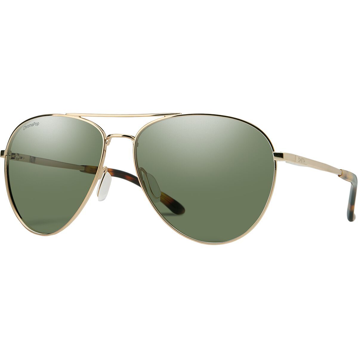 Image of Smith Layback Polarized Sunglasses Gold/ChromaPop Polarized Gray Green, One Size