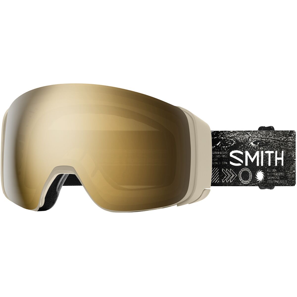Image of Smith 4D Mag Low Bridge Fit Goggles Chalk Space Invader/ChrPop Sun Blk Gold, One Size