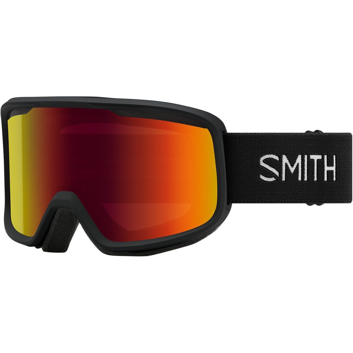 Smith Frontier Low Bridge Fit Goggles Black/Red Sol-X Mirror, One Size