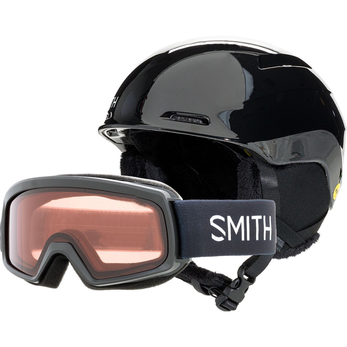 Image of Smith Glide Mips Helmet + Rascal Goggles - Kids' Black, XS