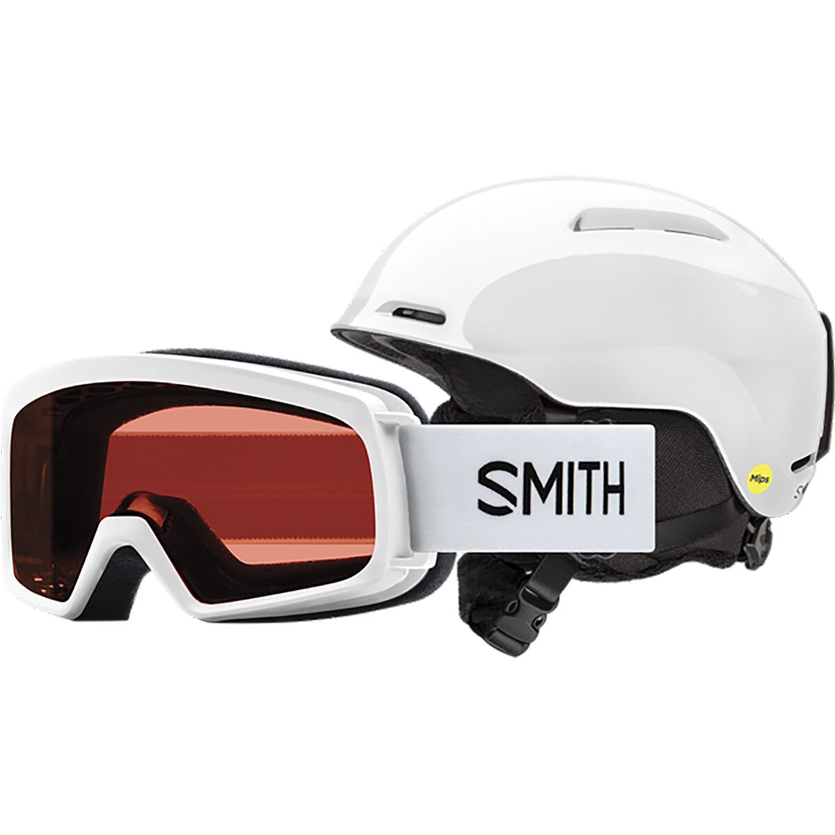 Image of Smith Glide Mips Helmet + Rascal Goggles - Kids' White, XS