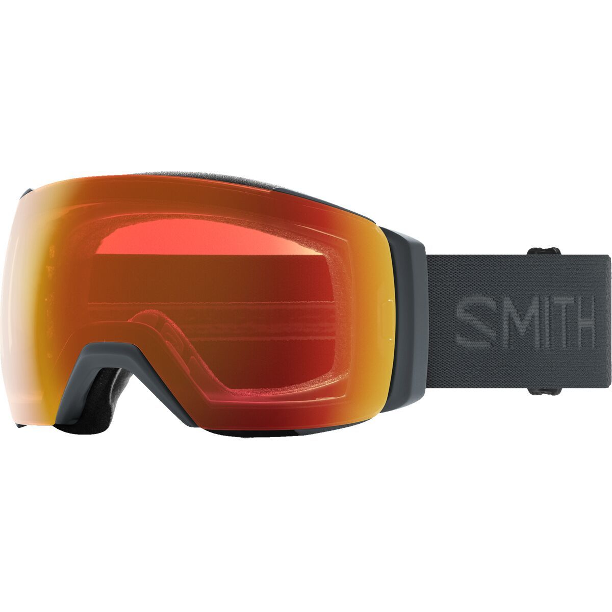 Smith I/O MAG XL Low Bridge Fit Goggles Slate/ChromaPop Everyday Red Mirror, One Size