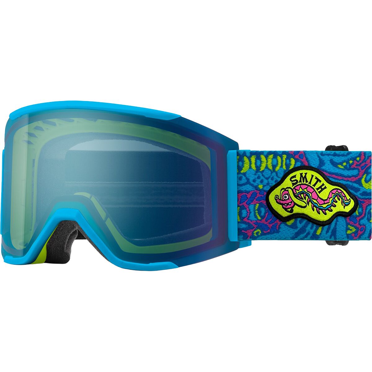 Image of Smith Squad MAG Low Bridge Fit Goggles Killer Acid/ChrPop Evryday Blue, One Size