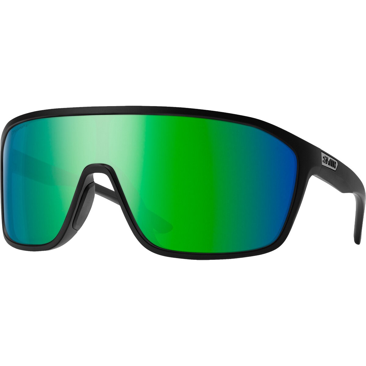 Image of Smith Boomtown ChromaPop Sunglasses Matt Black/ChromPop Pol Green Mir, One Size