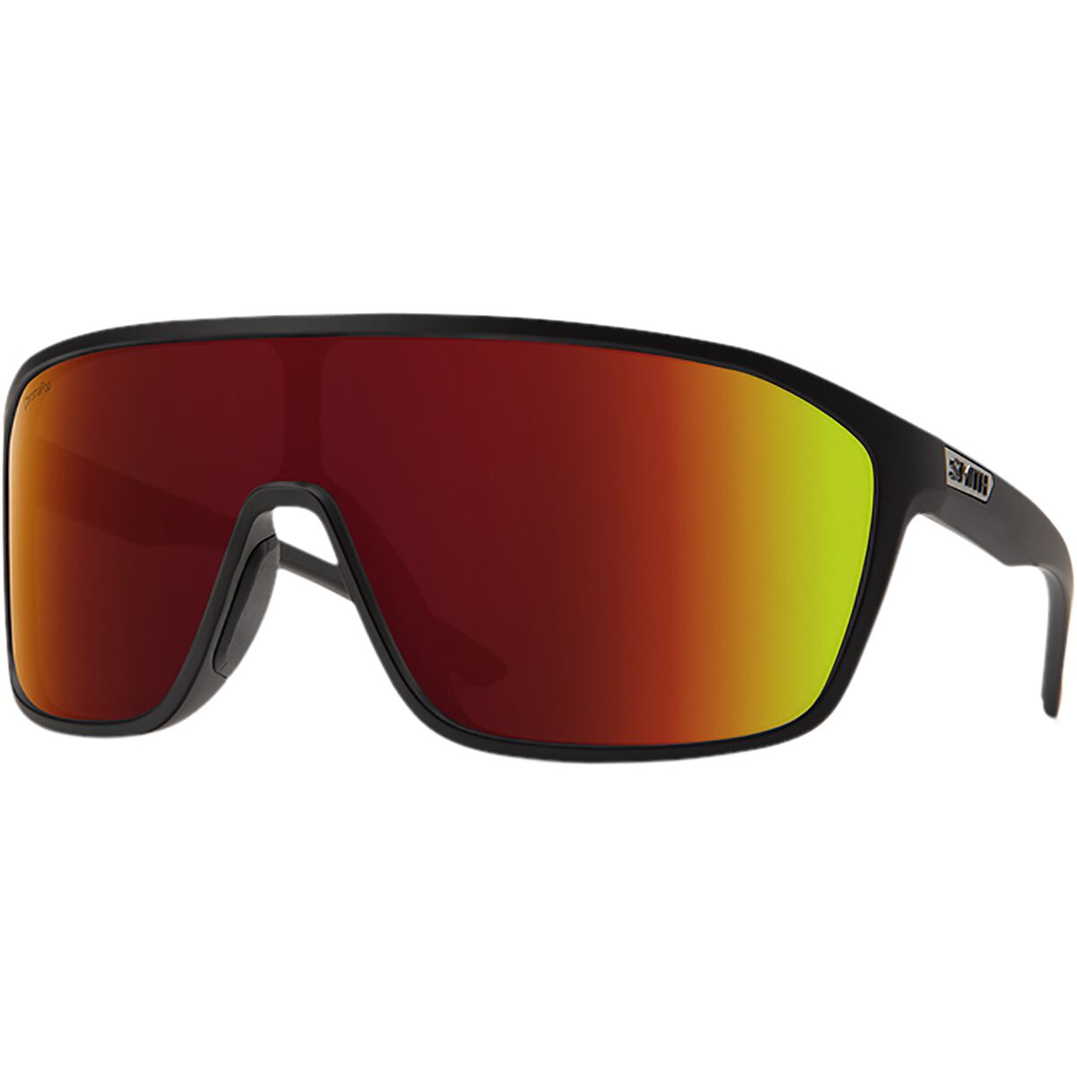 Image of Smith Boomtown ChromaPop Sunglasses Matte Black/ChromaPop Red Mirror, One Size
