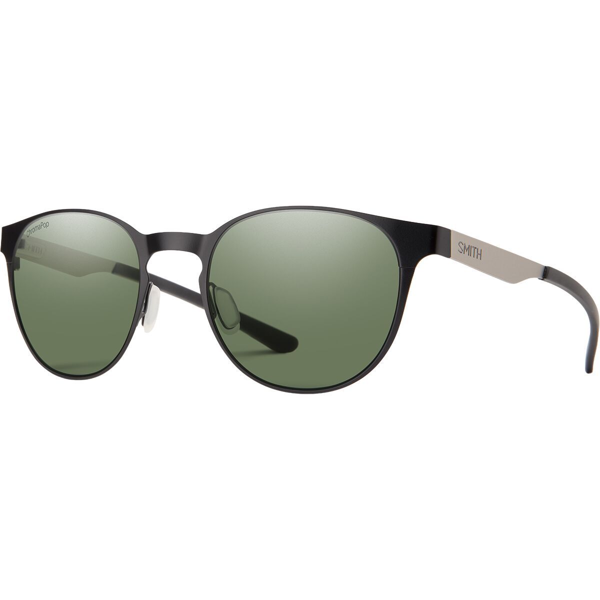 Image of Smith Eastbank Metal ChromaPop Polarized Sunglasses Matte Black/Silver, One Size