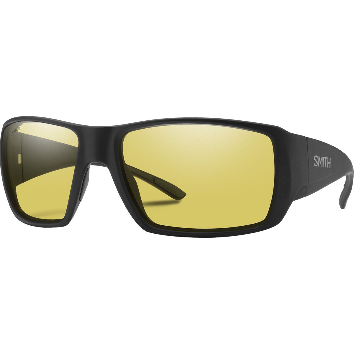 Image of Smith Guide's Choice XL ChromaPop Polarized Sunglasses Matte Black/Glass Polar Yellow, One Size