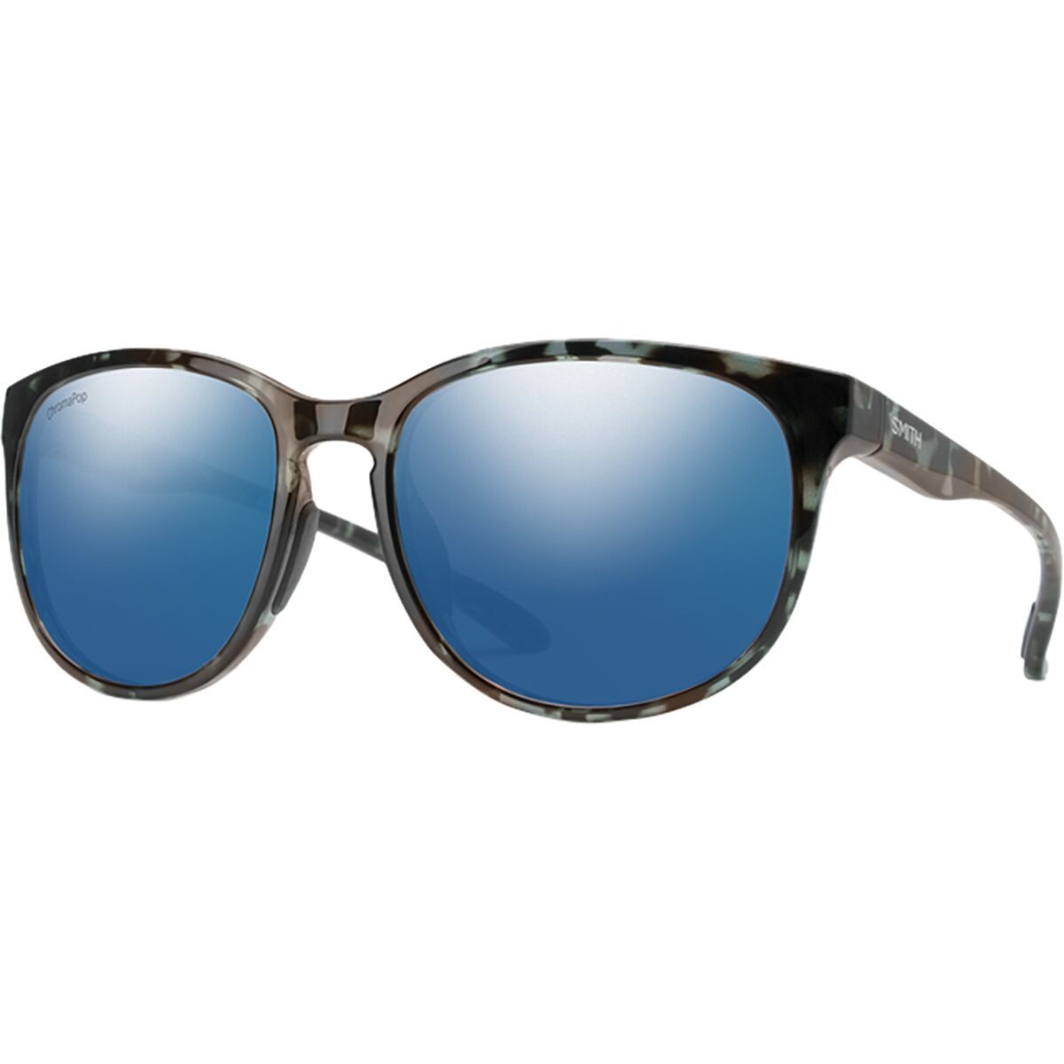 Image of Smith Lake Shasta ChromaPop Polarized Sunglasses Sky Tortoise/ChromaPop Polar Blue Mirror, One Size