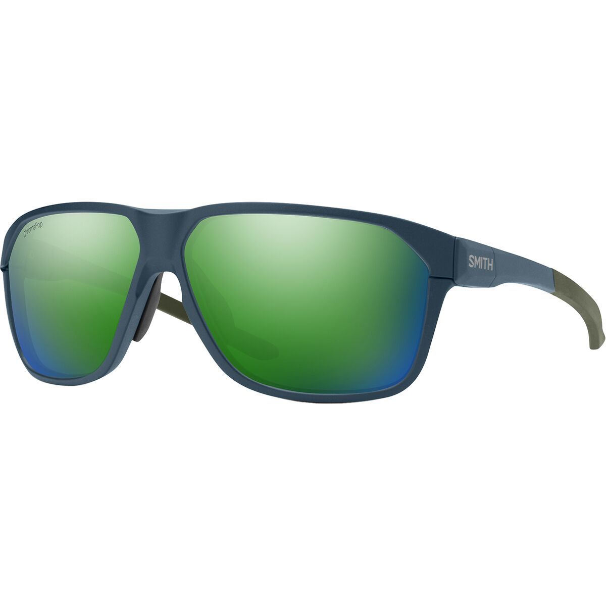 Smith Leadout Pivlock Polarized Sunglasses Matte Stone/Moss/ChromaPop Green Mirror, One Size