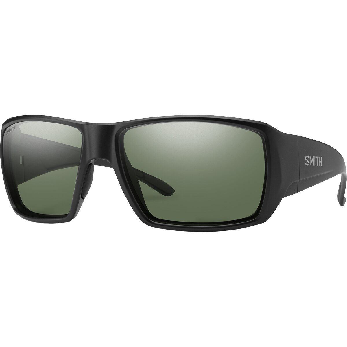 Image of Smith Guides Choice S ChromaPop Polarized Sunglasses Matte Black/ChromaPop Polar Gray Green, One Size