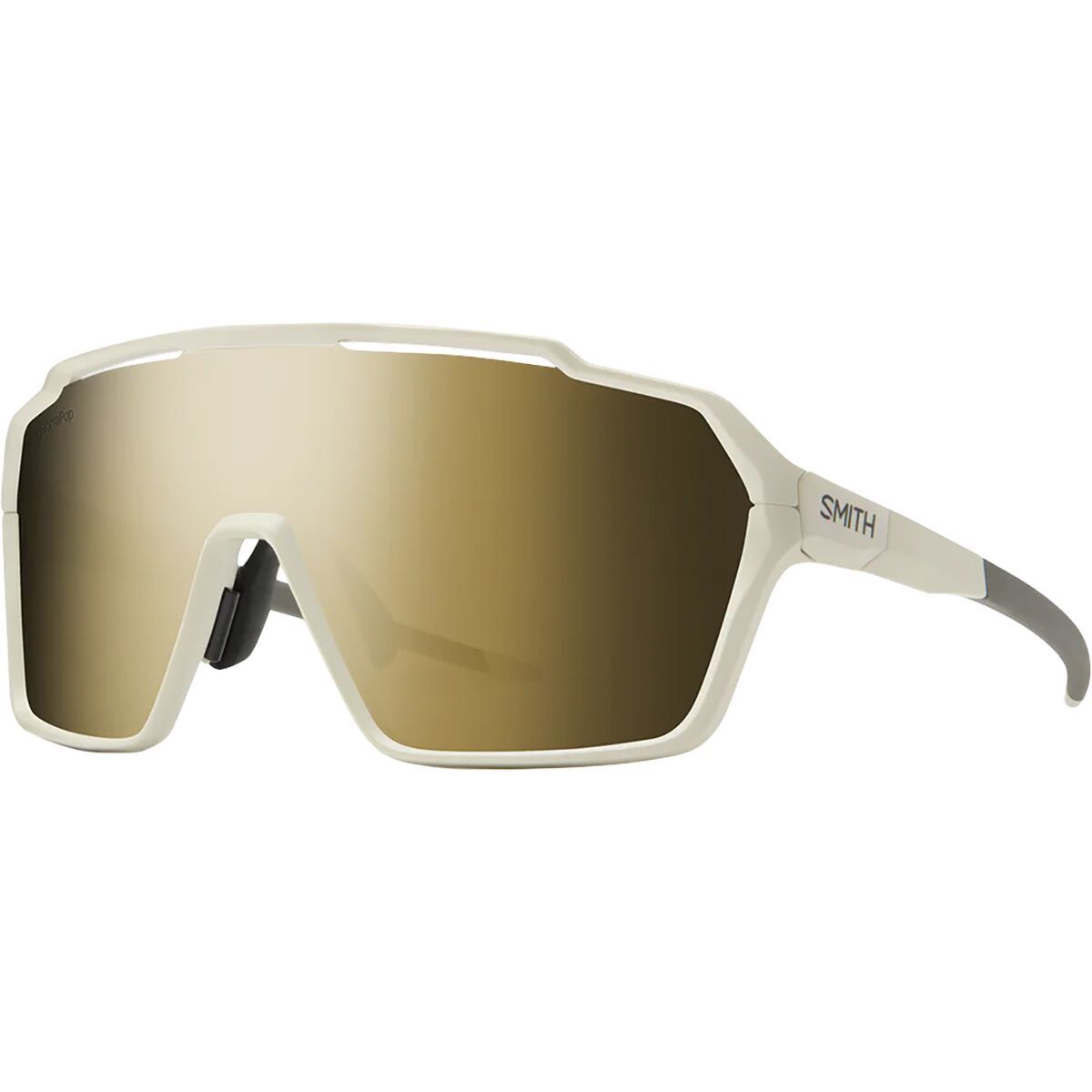 Image of Smith Shift XL MAG ChromaPop Sunglasses Matte Bone/ChromaPop Black Gold Mirror, One Size