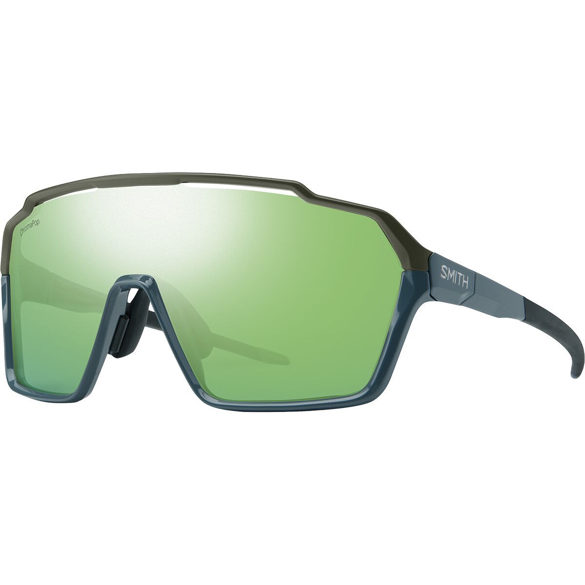 Image of Smith Shift XL MAG ChromaPop Sunglasses Stone/Moss/ChromaPop Green Mirror, One Size