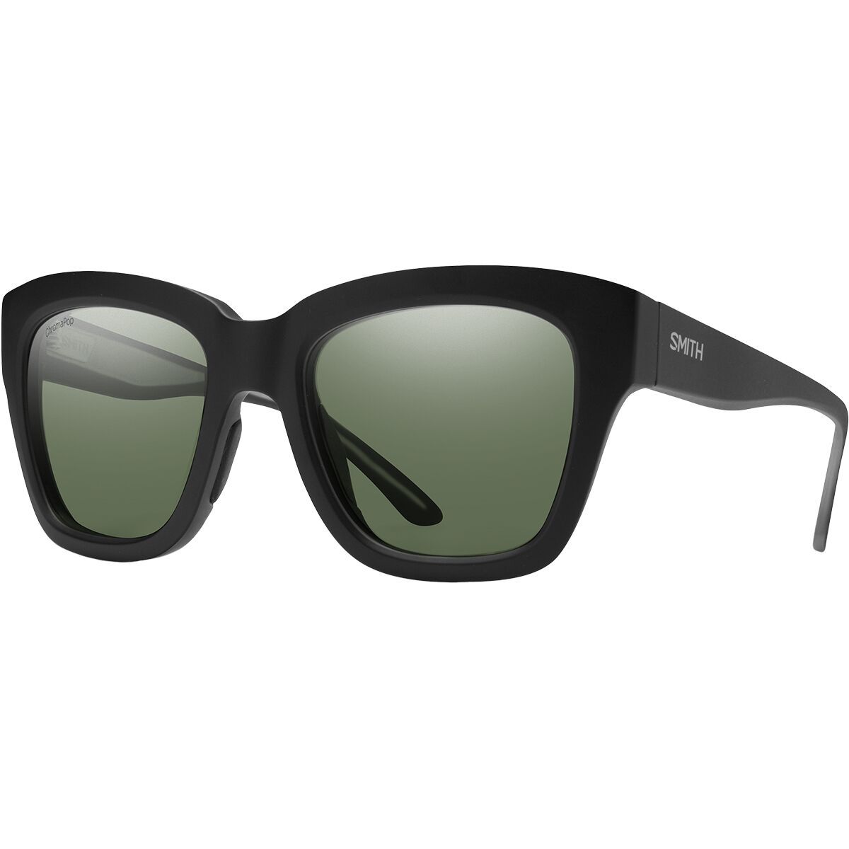 Image of Smith Sway ChromaPop Polarized Sunglasses Matte Black/ChromaPop Polar Gray Green, One Size