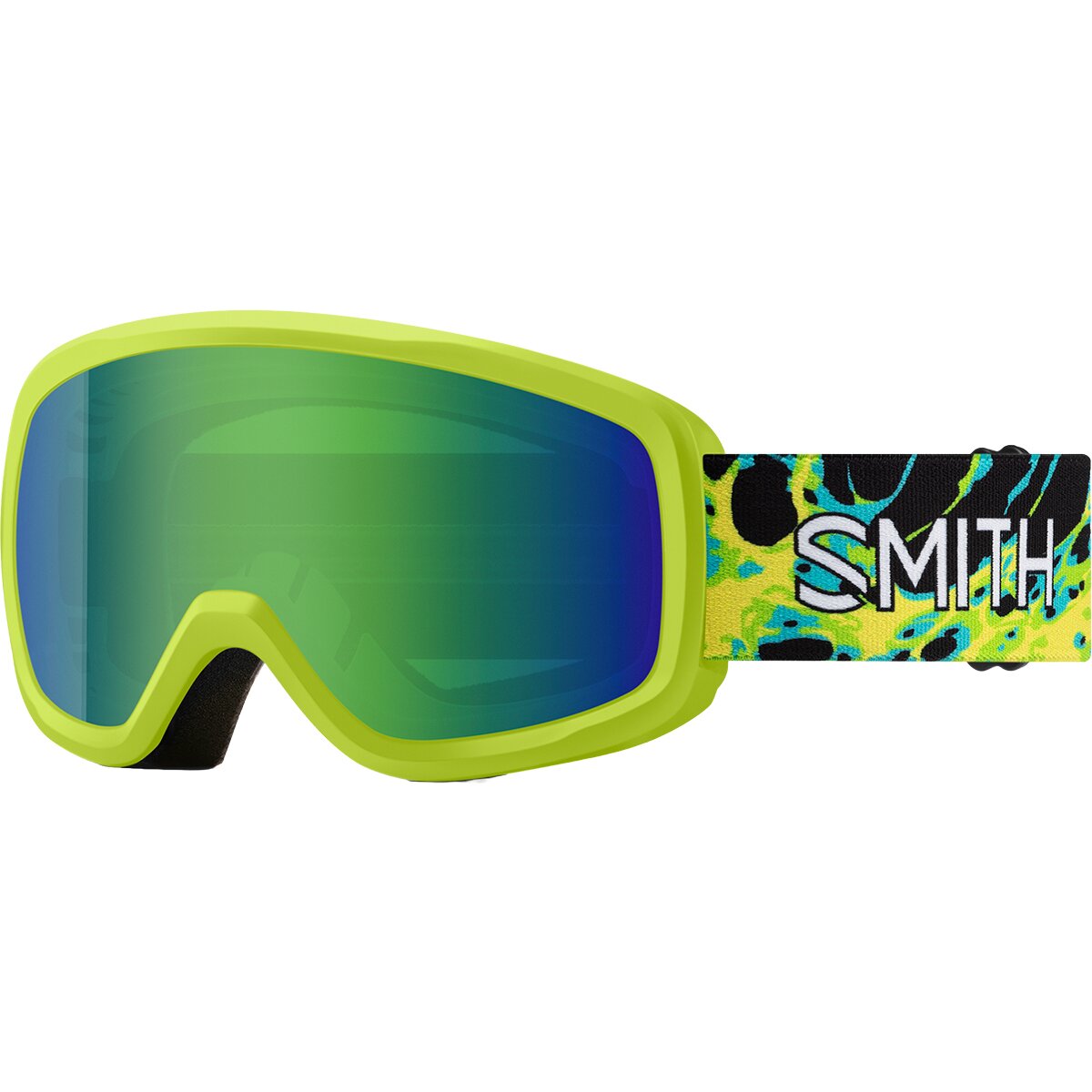 Image of Smith Snowday Goggles - Kids' Electric Lime Slime/Green Sol-X Mirror, One Size