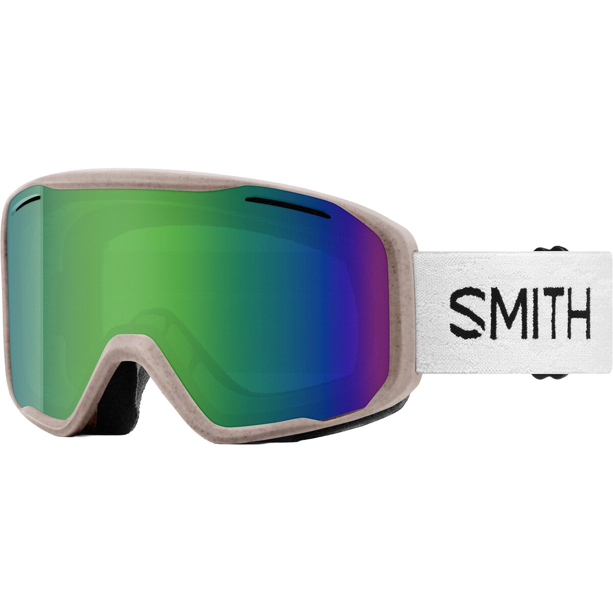 Image of Smith Blazer Goggles Raw ReNU Undyed/Green Sol-X Mirror, One Size