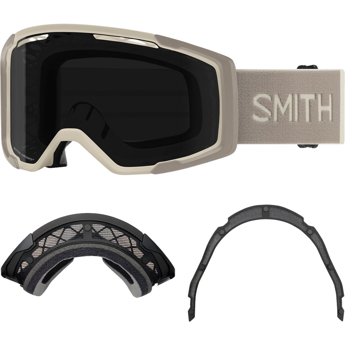 Image of Smith Rhythm MTB Goggle + Dirt Screen Chalk/ChromaPop Sun Black, One Size