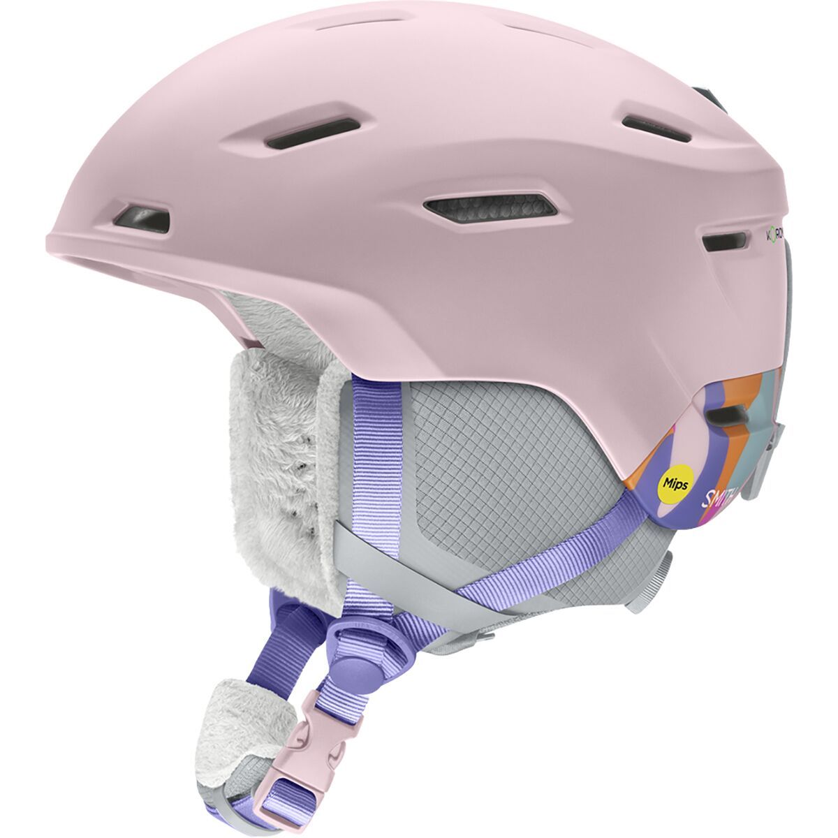 Image of Smith Descend Jr. Mips Helmet - Kid's Matte Carnation Puzzzle, S