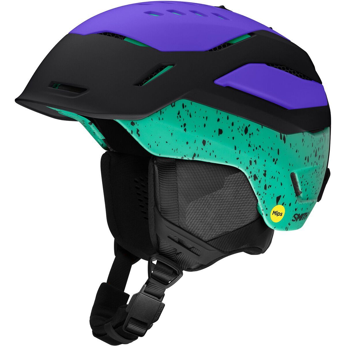 Image of Smith Vantage 2 Mips Helmet Matte Black/Ultraviolet/Emerald City, S