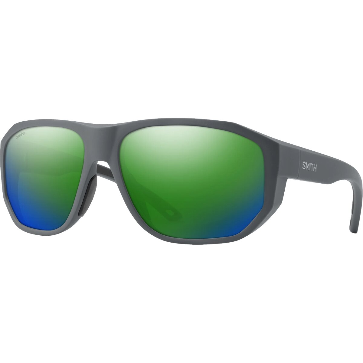Image of Smith Outrigger ChromaPop Polarized Sunglasses Matt Slate/ChromPop Pol Green Mir, One Size