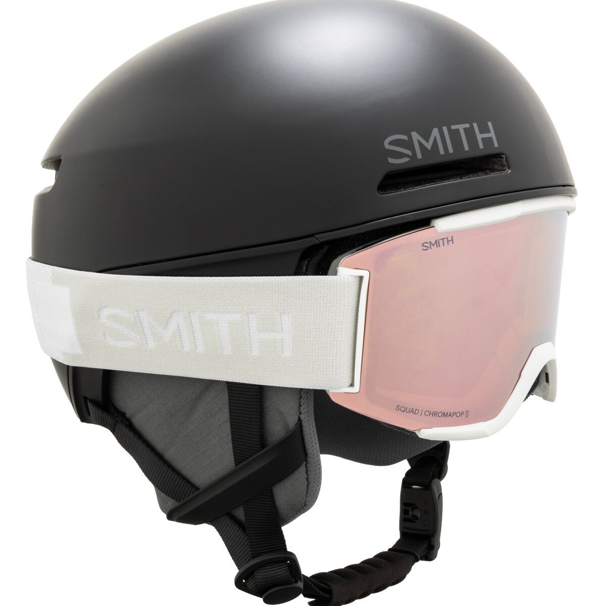 Smith Code Mips Helmet + Squad Goggles Matte Black2, White Vapor, XL