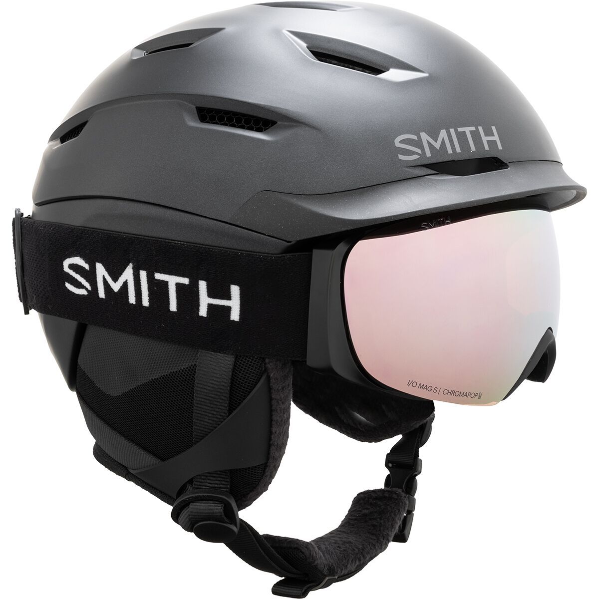 Image of Smith Liberty Mips Helmet + I/O MAG S ChromaPop Goggles - Women's Matte Black Pearl, Black, M