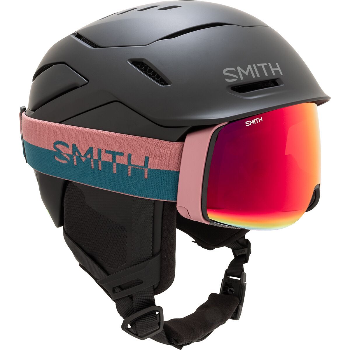 Image of Smith Vantage 2 Mips Helmet + 4D MAG ChromaPop Goggles Matte Black, Limited Chalk Rose Split, M