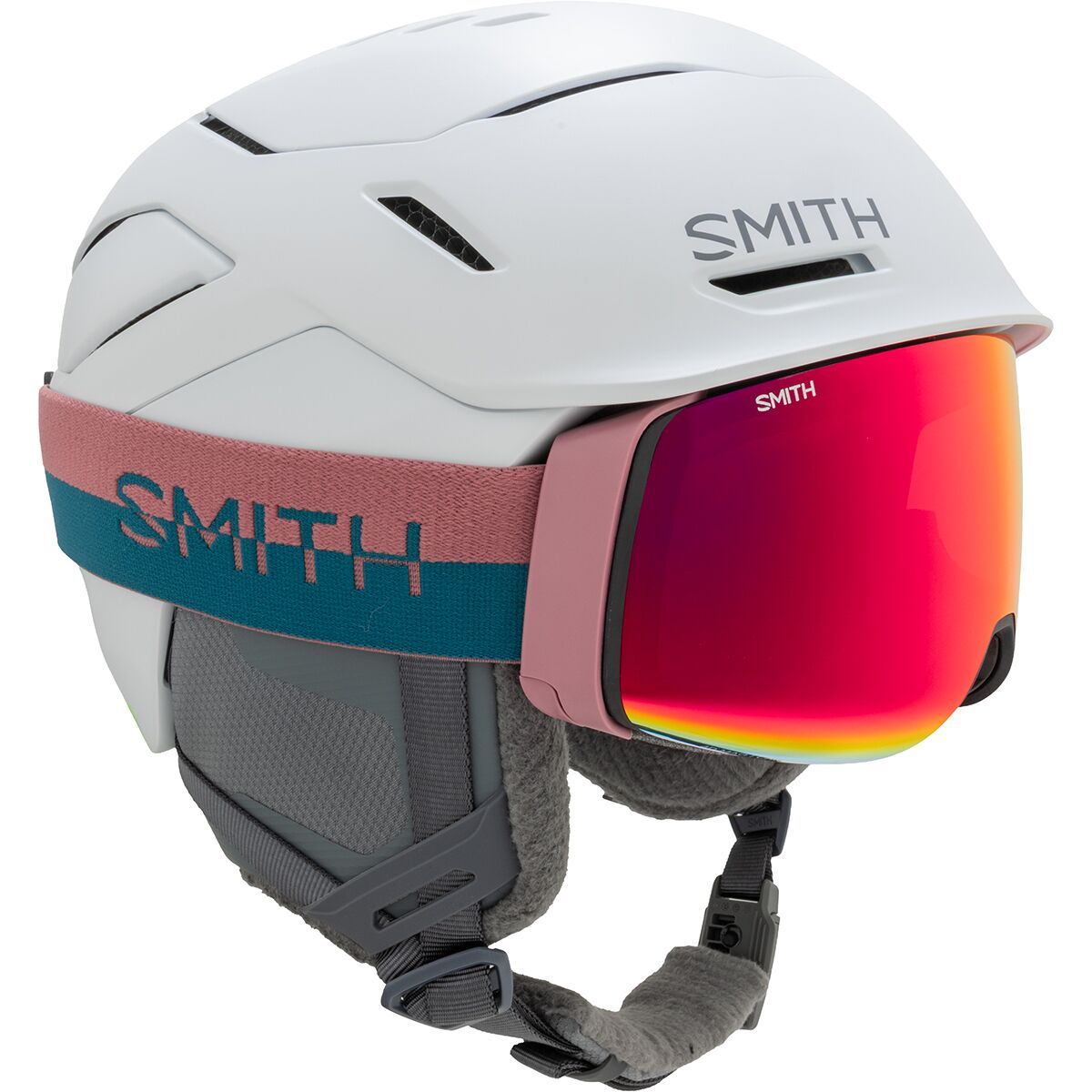 Image of Smith Vantage 2 Mips Helmet + 4D MAG ChromaPop Goggles Matte White, Limited Chalk Rose Split, XL