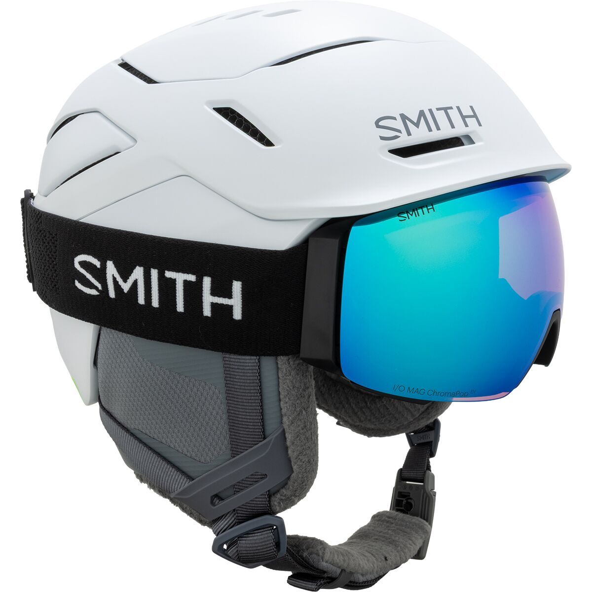 Image of Smith Vantage 2 Mips Helmet + I/O MAG ChromaPop Goggles Matte White, Black, M