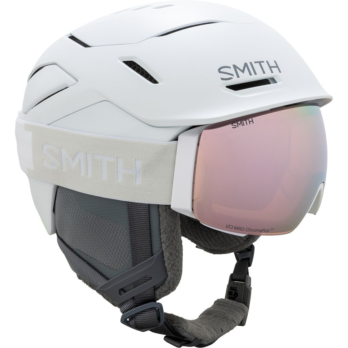 Image of Smith Vantage 2 Mips Helmet + I/O MAG ChromaPop Goggles Matte White, White Vapor, L