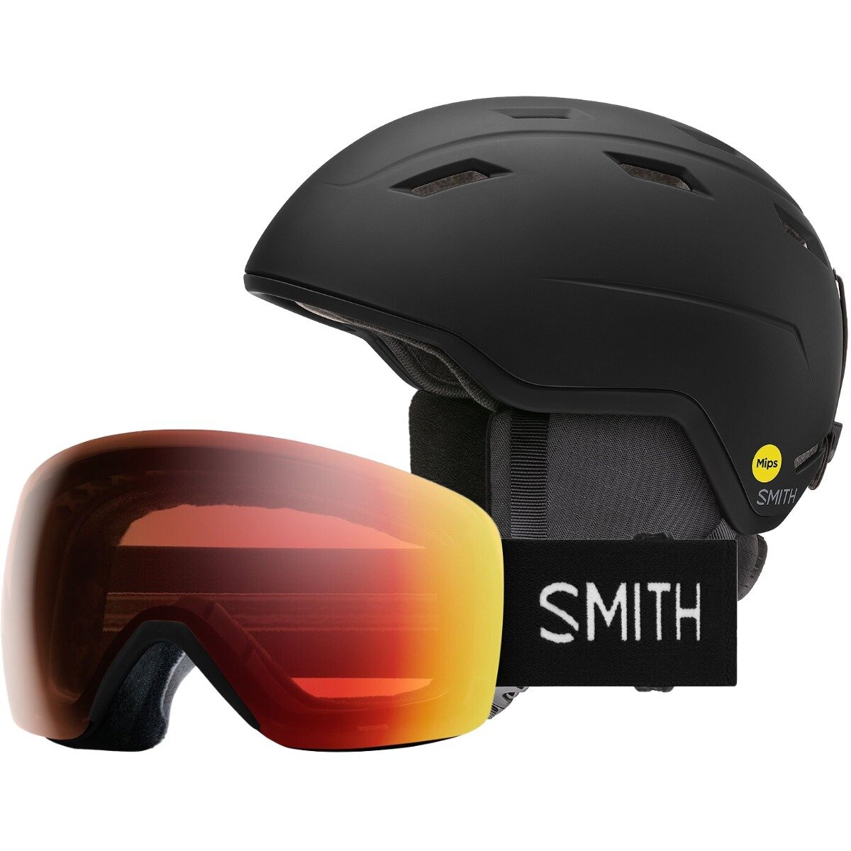 Smith Mondo MIPS Helmet + Skyline ChromaPop Goggle Matte Blk,Vivid Violet, M,One Size