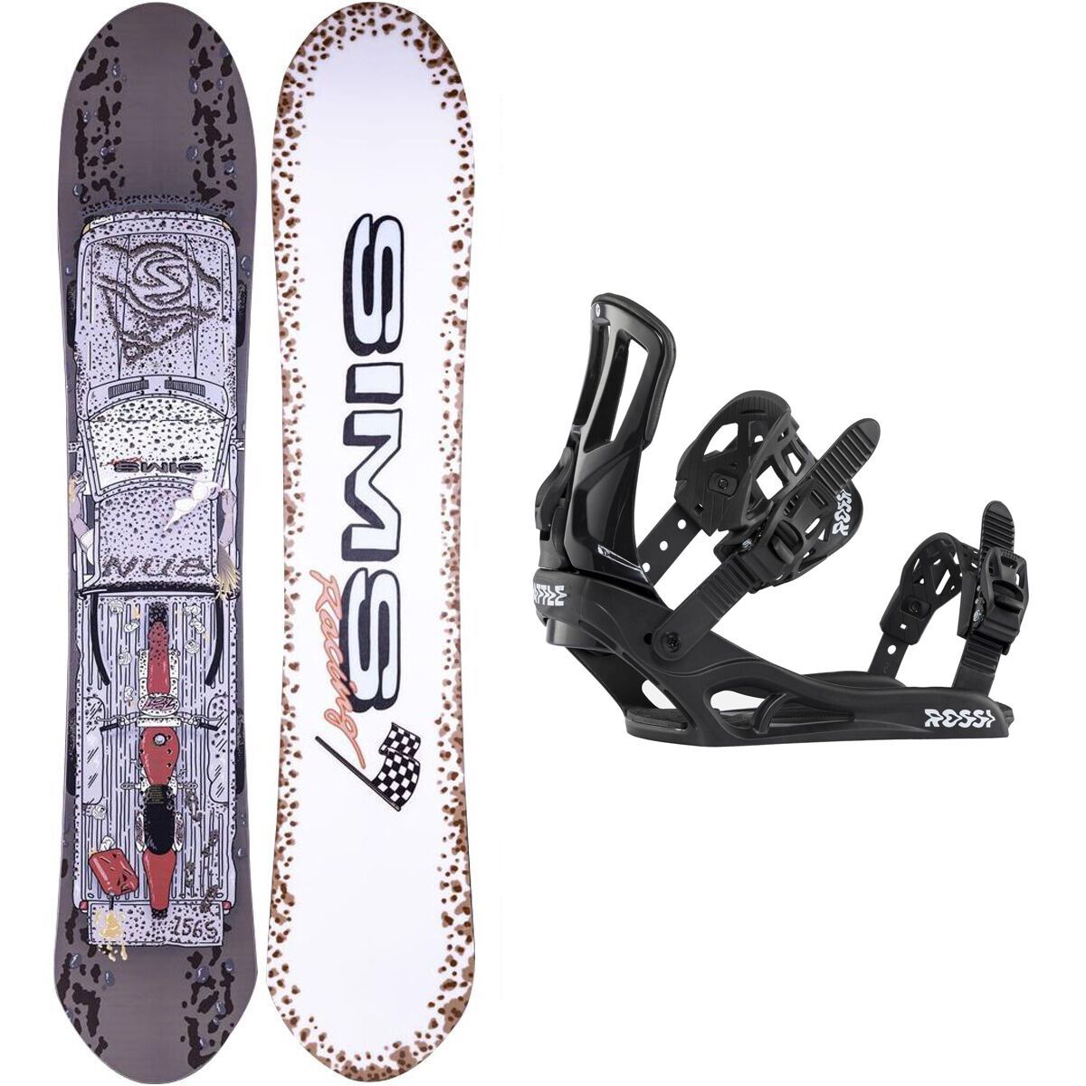 SIMS Snowboards Nub Snowboard + Rossignol Battle Binding - Snowboard