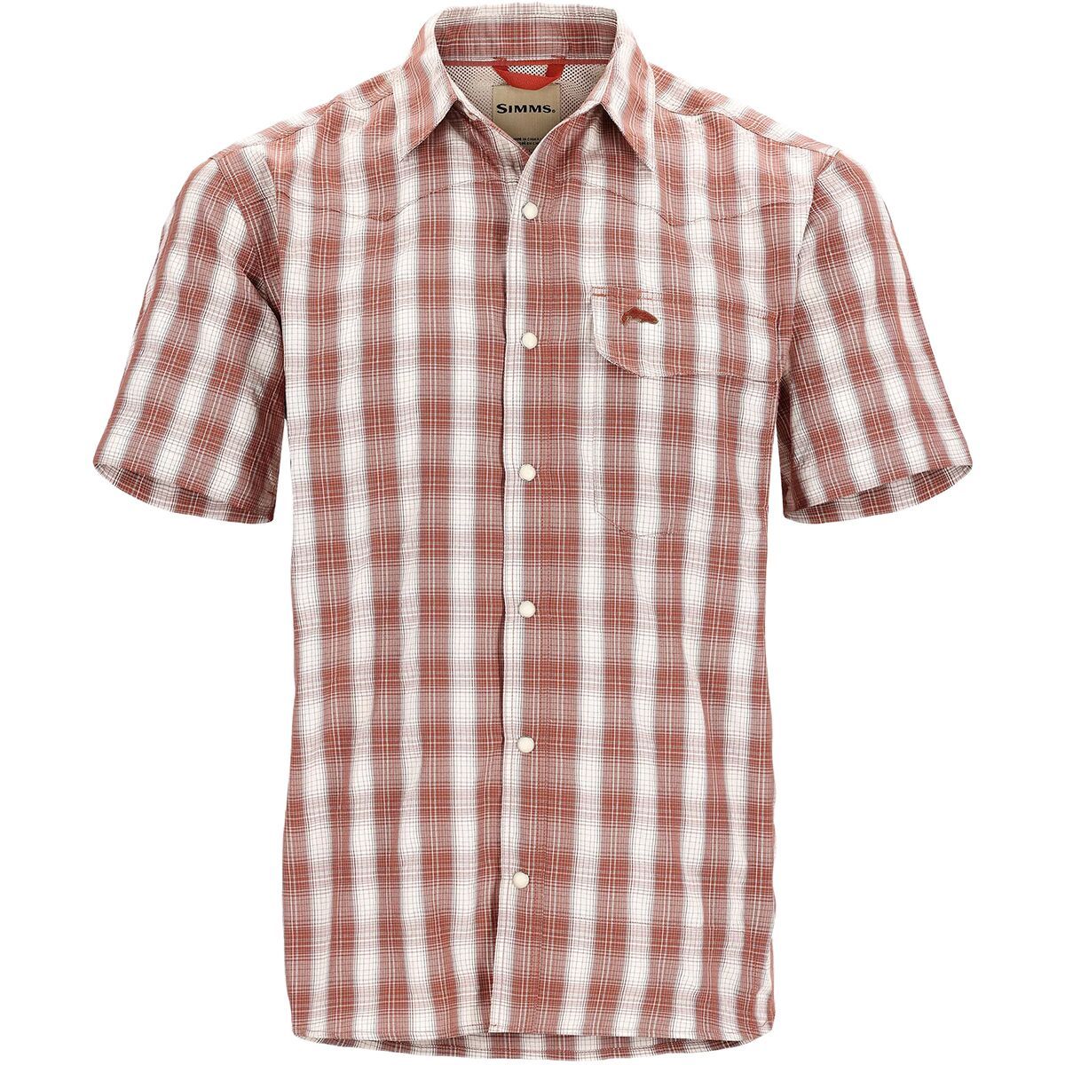 Simms Big Sky Short-Sleeve Shirt - Men's Clay/Hickory Plaid, XL