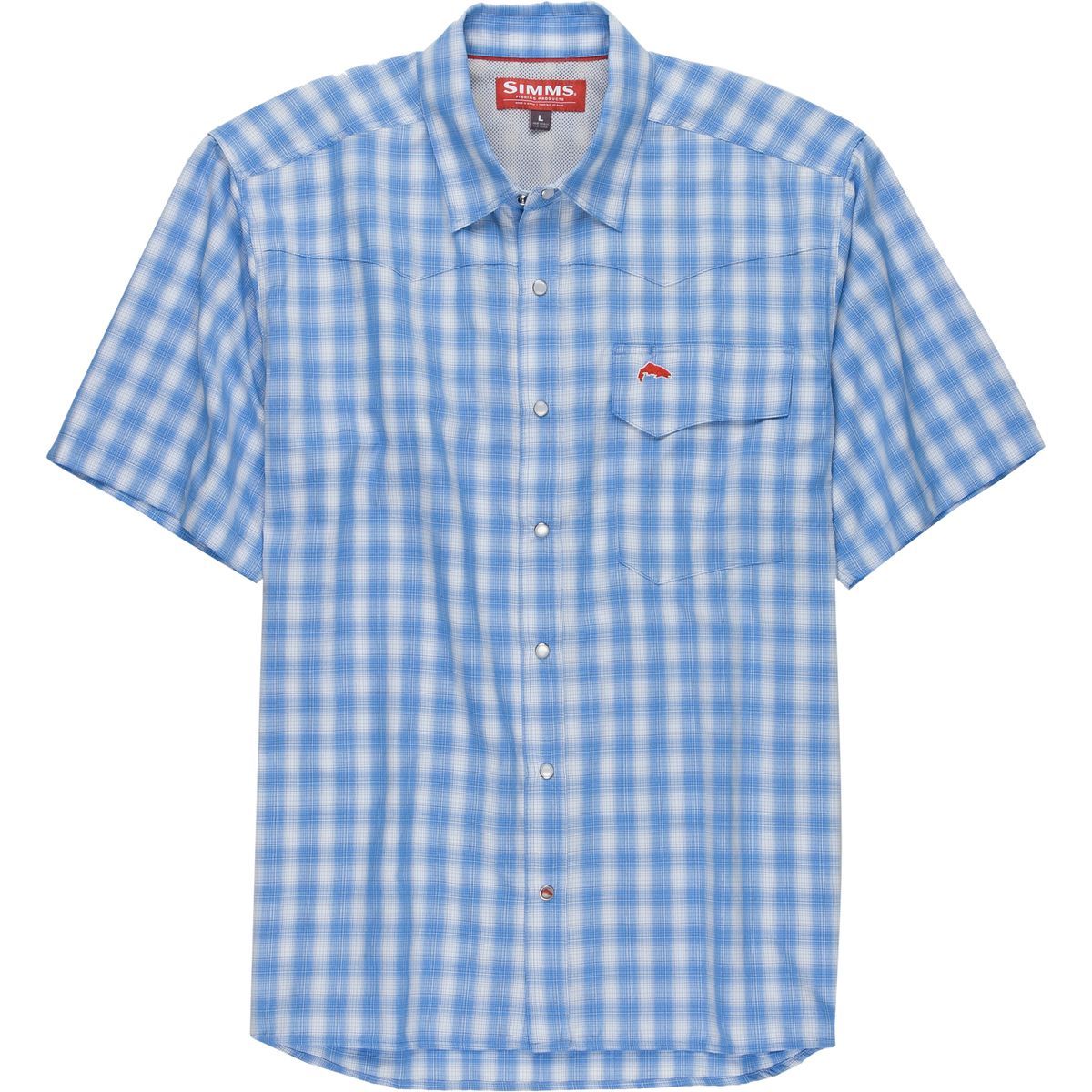 Simms Big Sky Short-Sleeve Shirt - Men's Harbor Blue Plaid, L