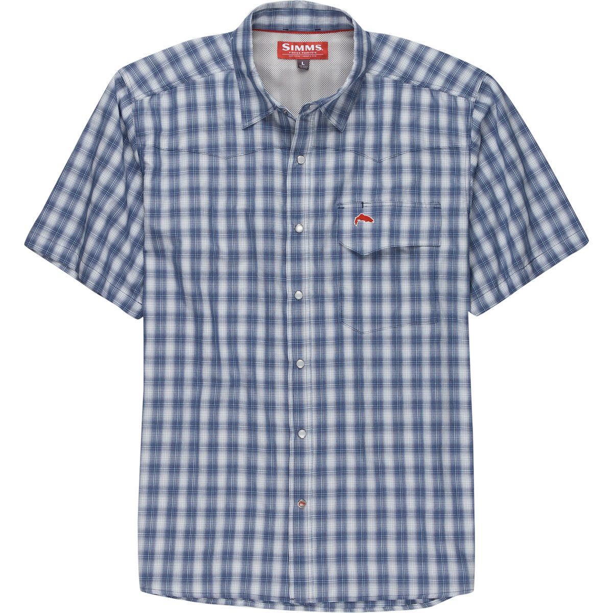 Simms Big Sky Short-Sleeve Shirt - Men's Oxford Blue Plaid, M