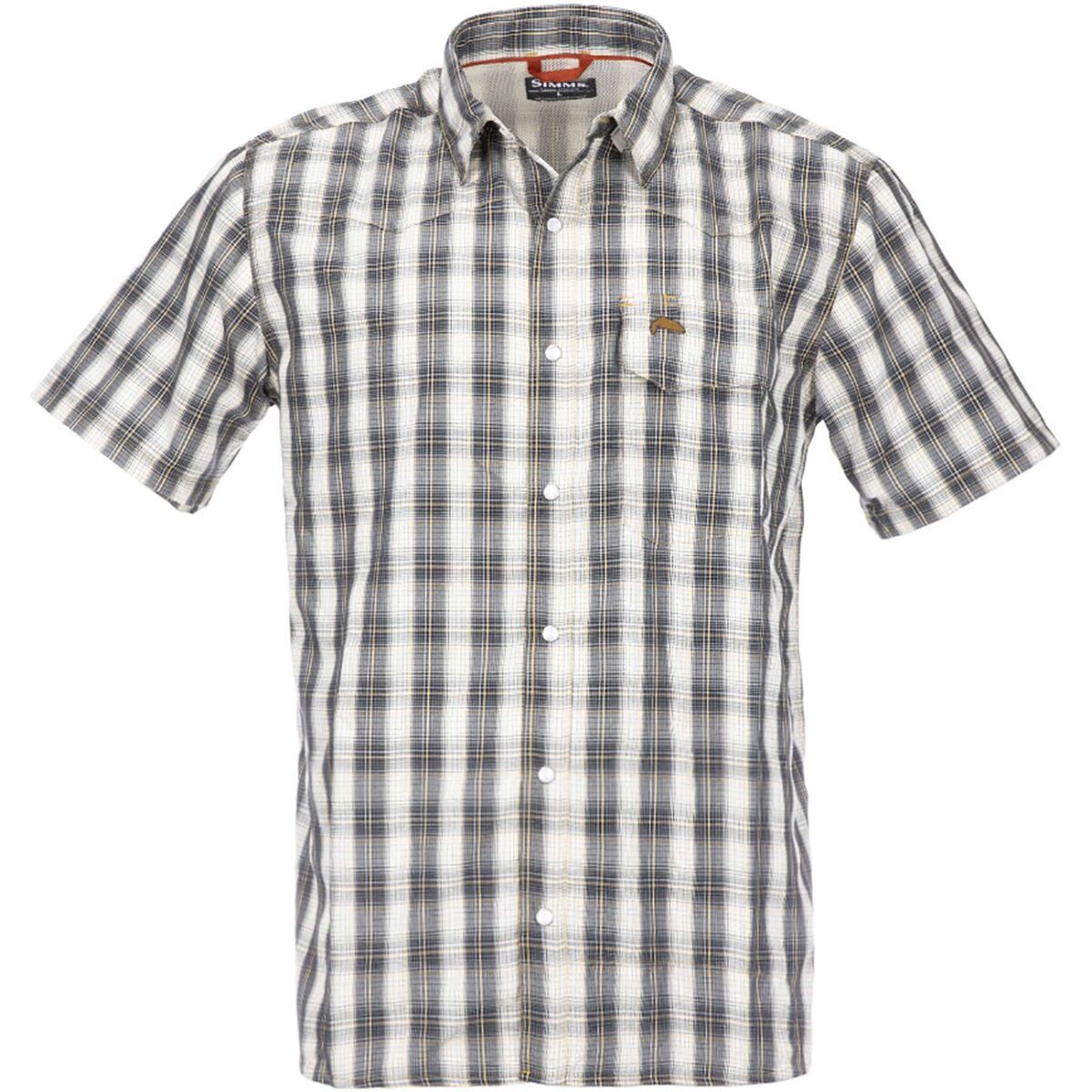Simms Big Sky Short-Sleeve Shirt - Men's Storm Harvest Gold Plaid, L