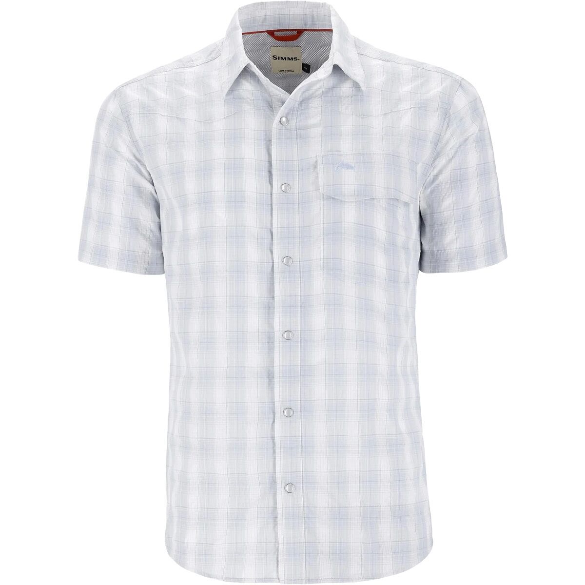 Image of Simms Big Sky Short-Sleeve Shirt - Men's White Bimini, L