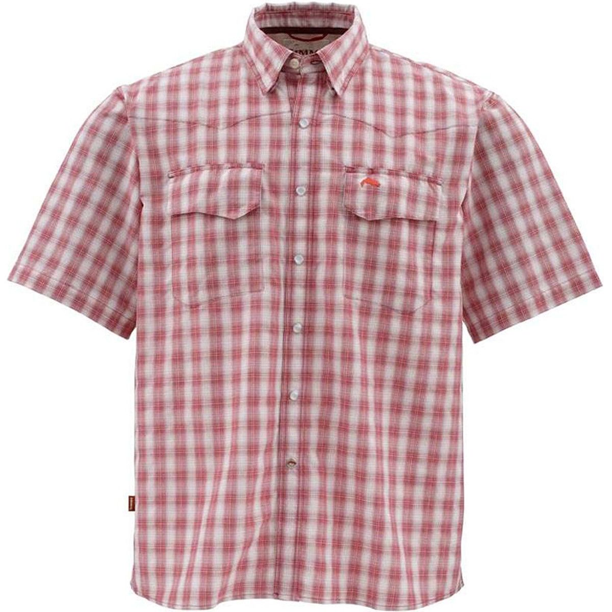 Simms Big Sky Short-Sleeve Shirt - Men's Wine Plaid, M