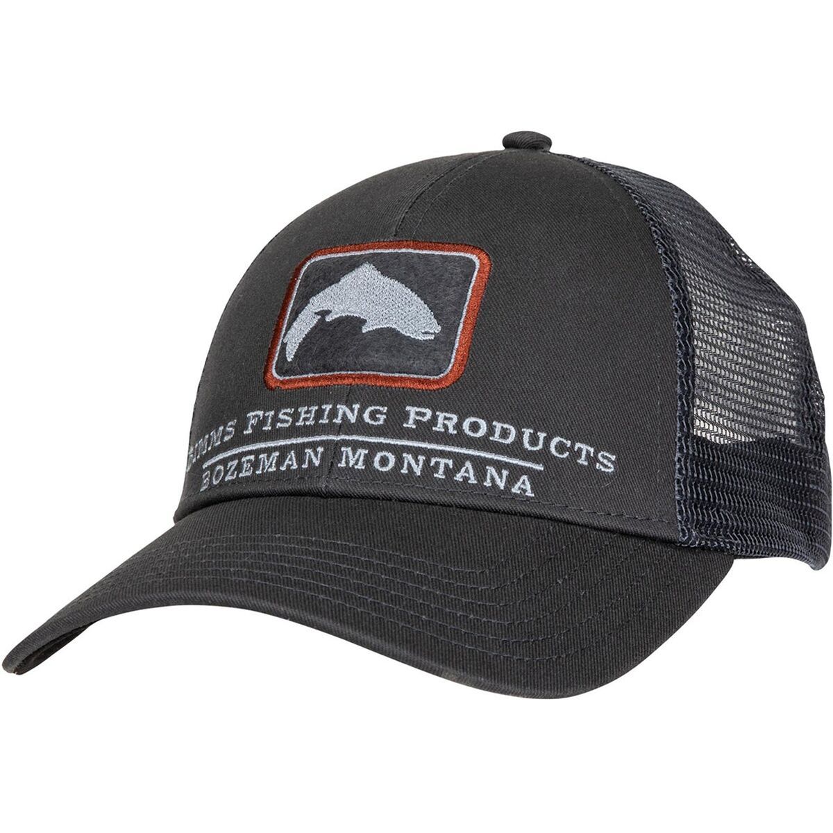 Simms Trout Icon Trucker Hat Carbon, One Size