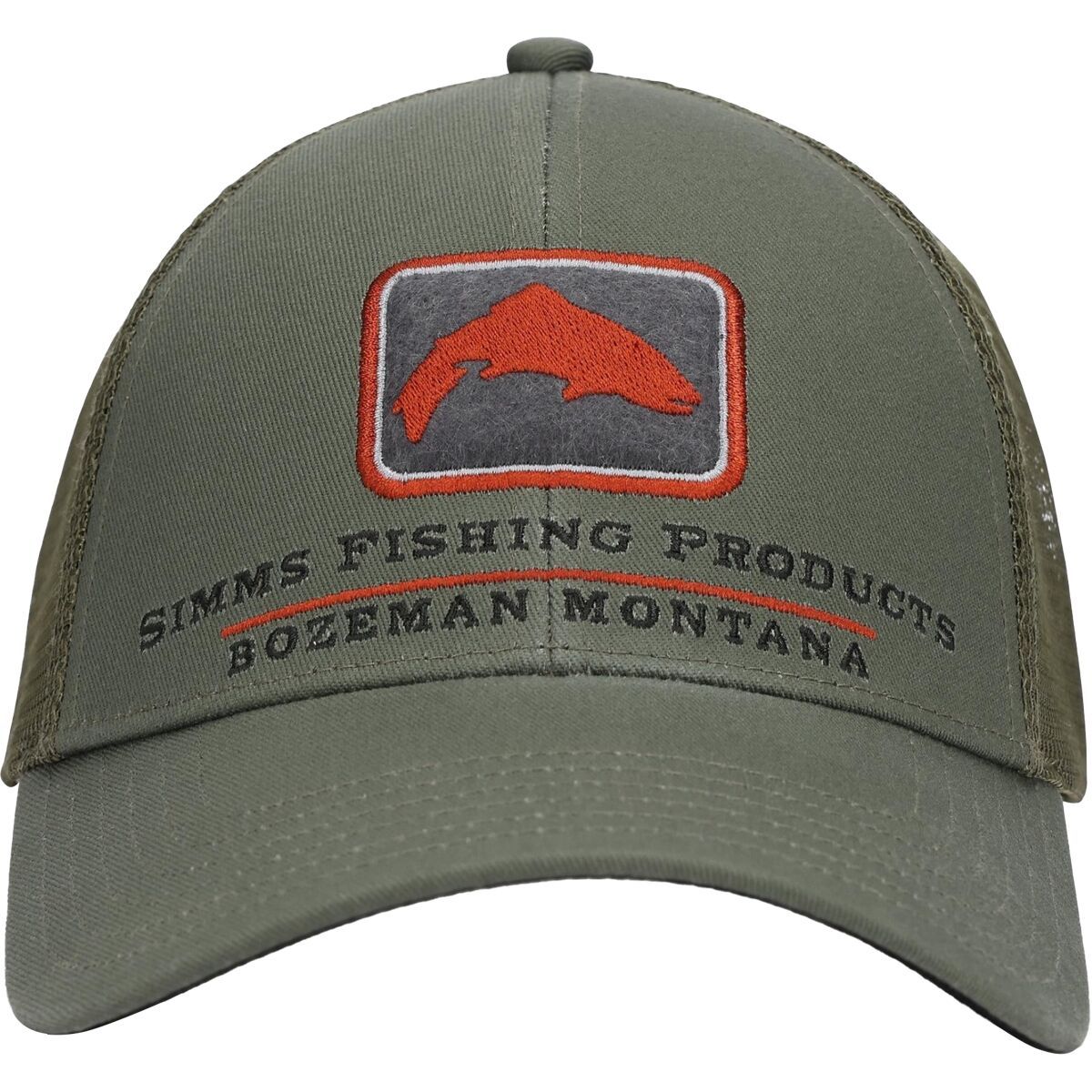 Image of Simms Trout Icon Trucker Hat Smokey Olive, One Size