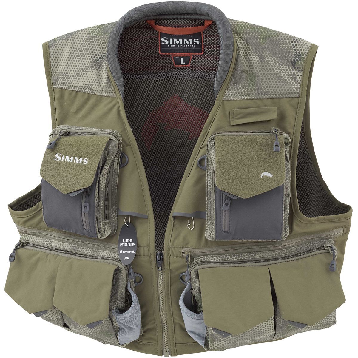 Simms Guide Vest Hex Camo Loden, L