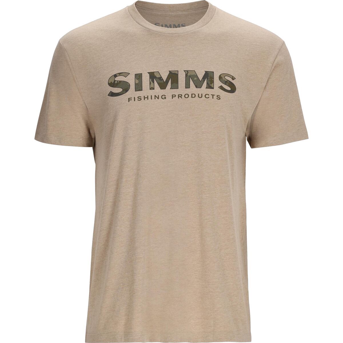 Simms Simms Logo T-Shirt - Men's RC Olive Drab/Oatmeal Heather, XXL